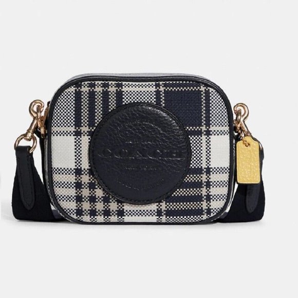 COACH Mini Dempsey Camera Bag with Garden Plaid and Coach Patch C8681 - Picture 4 of 8